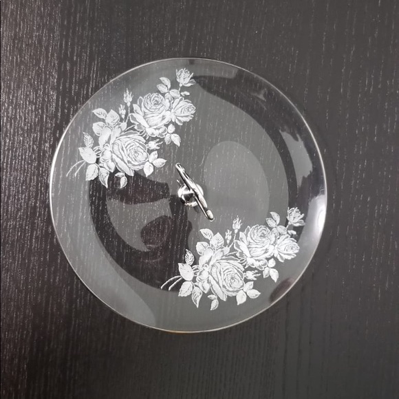 Floral Glass Jewelry Plate - Picture 1 of 4